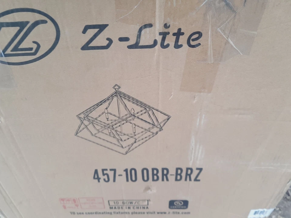 Z-Lite 457-10OBR-BRZ Euclid 10 Light 42" Wide Two Ti Olde Brass and Bronze *NEW* - Image 2 of 4