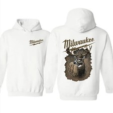 Milwaukee Outdoor Deer Hunting Hoodie, Classic Big Buck Antler Graphic Hoodie