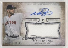 2015 Topps Triple Threads Unity Jumbo Relics Gold 16/25 Matt Barnes Auto 1j6