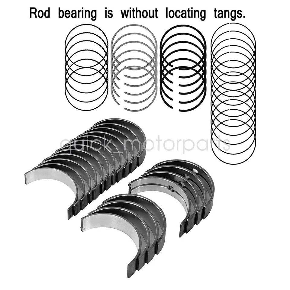 Поршневые кольца основные стержневые подшипники подходят для 02–10 Dodge Ram 1500 Jeep Liberty 3,7 л VIN K - Изображение 3 из 4