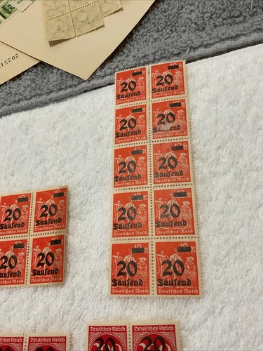 GERMANY-(-1922-1923-)-20.000 Mark-INFLATION lot Of Blocks /FAULTS-SEE PHOTOS.#6 - Picture 8 of 9