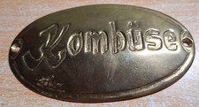 Altes, leicht gew&ouml;lbtes Messingschild " Komb&uuml;se " zu verkaufen.  12X7,5cm.