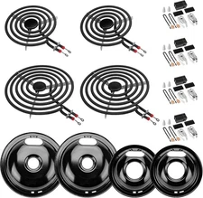 W10290350 W10290353 Burner Drip Pans MP22YA Element & 330031 Kit Set