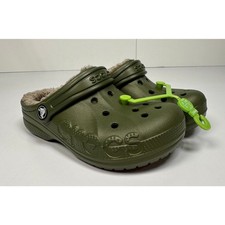 CROCS TODDLER BAYA LINES CLOG K OLIVE GREEN SIZE C13 NWT 028SD
