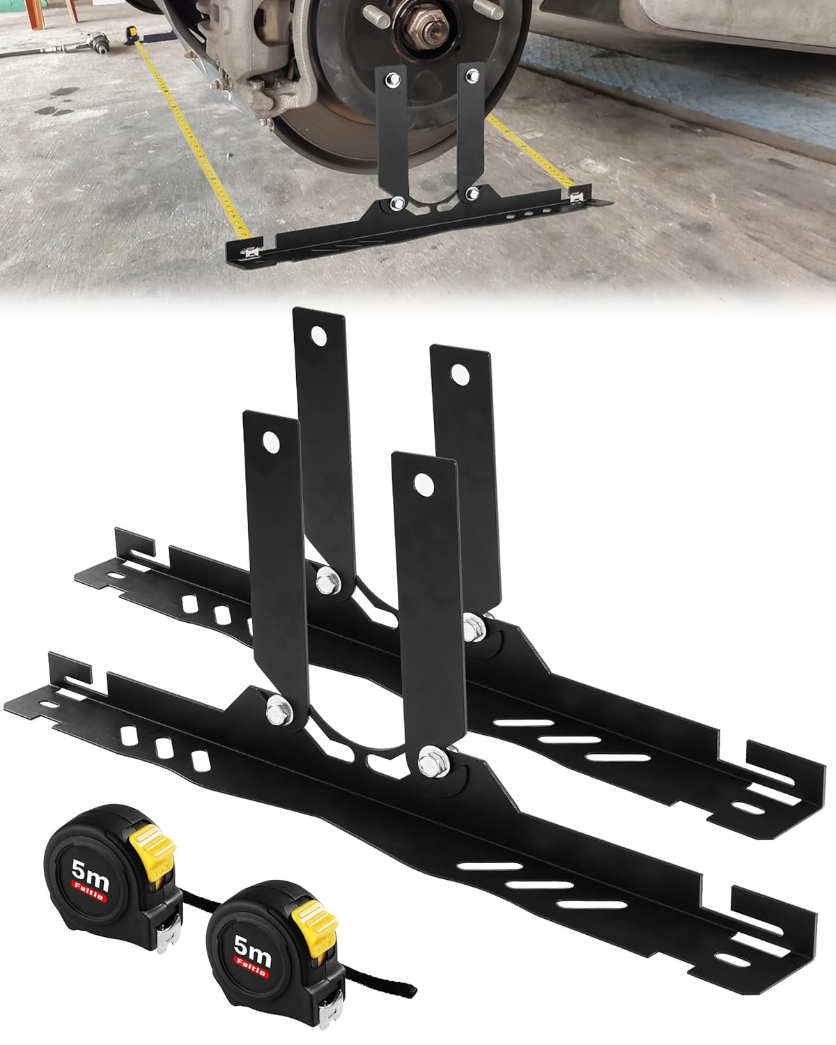 Upgraded Wheel Alignment Tool Kit, Toe Alignment Tool Plates with Extension Arms
