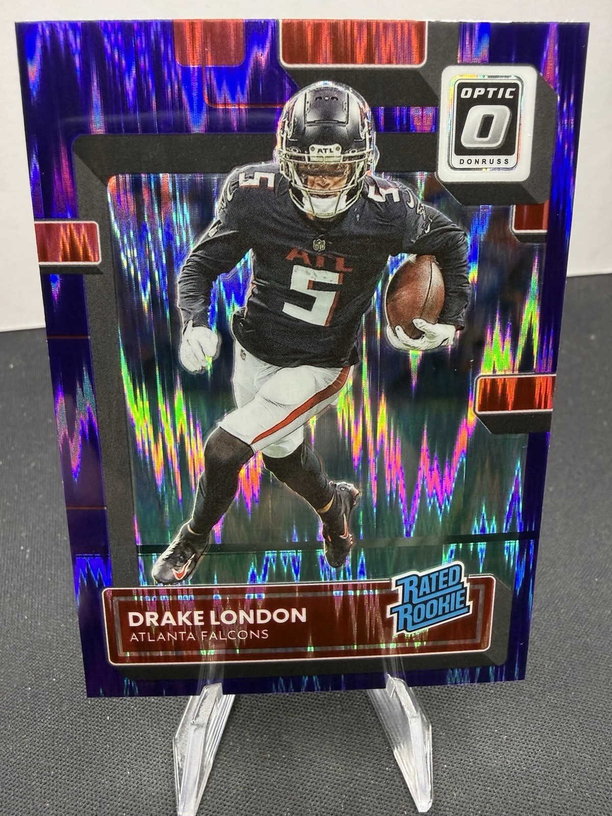 💥2022 Donruss Optic #207 Drake London Rookie Purple Shock RC Atlanta Falcons
