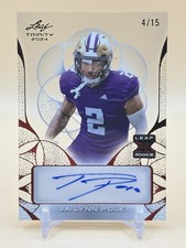 2024 LEAF TRINITY JA'LYNN POLK 4/15 CLEAR RED FOIL ROOKIE AUTO PATRIOTS CA-JP1