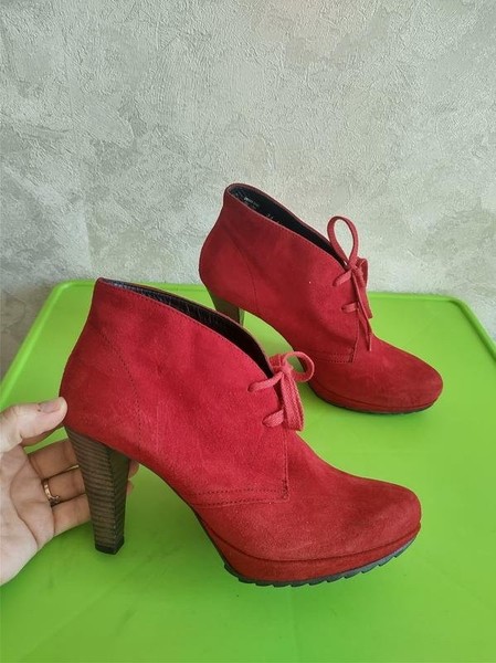 Women Paul Green Boots Red Suede 38