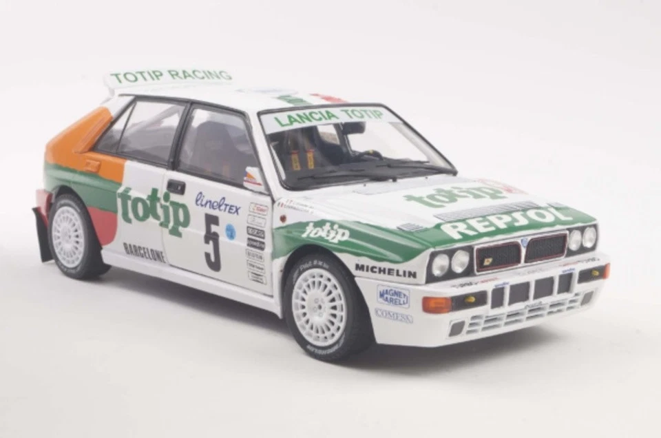 Lancia Delta HF Integrale #5 Rally Monte Carlo 1993 Bianco Aghini 1:18 Solido - Immagine 4 di 4