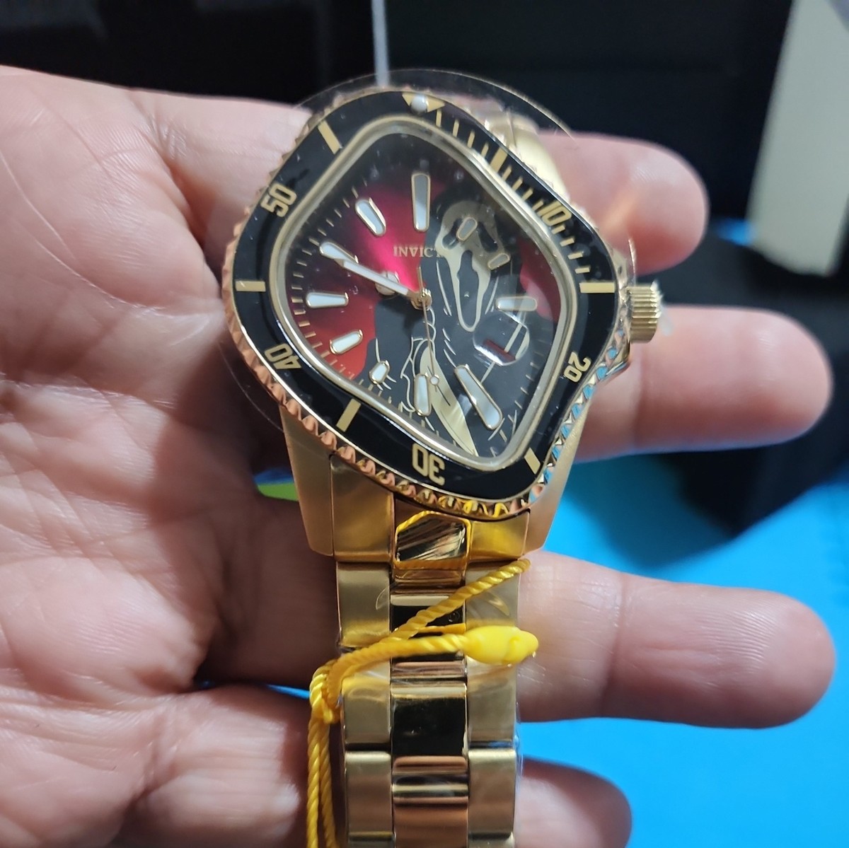 Invicta Ghostface Scream Watch Model 50546 Gold Tone Quartz 50M
