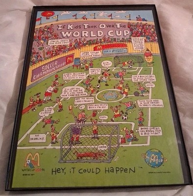 McWorld If Kids Took Over The World Cup Framed Print Ad 1994 8.5x11