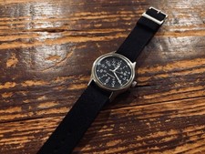 TIMEX Stainless Camper 36mm Quartz Black Dial Nylon Strap Watch
