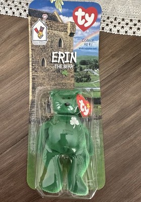 Erin The Bear-1999 McDonalds Ty Beanie Baby with Rare Errors 1993 OakBrook