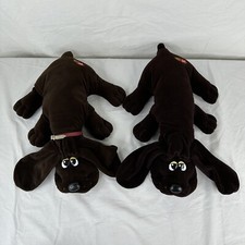 2 VTG 1985 TONKA Large Pound Puppy Puppies 18  Chocolate Brown Long Ear Plush