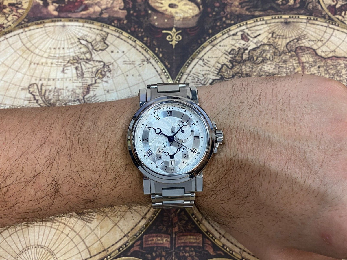 Wrist Breguet 5357 Breguet Marine Dual Time GMT Steel Mens 42mm