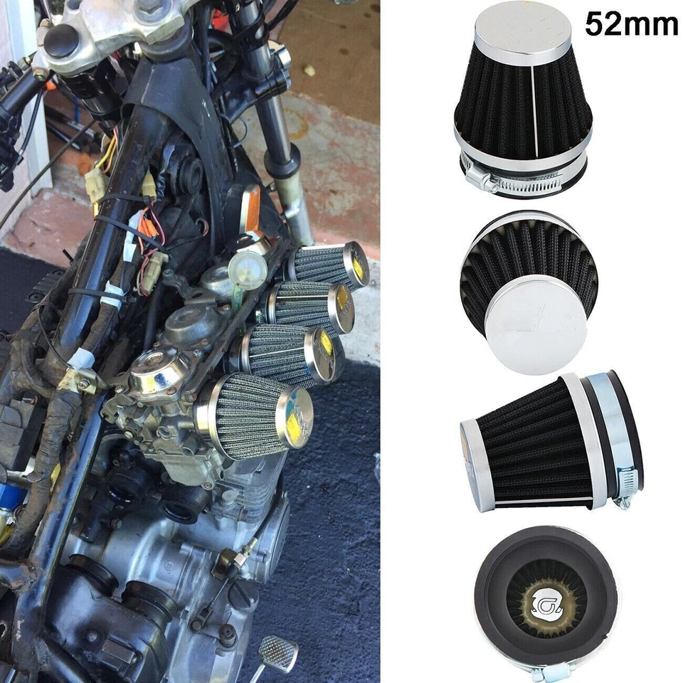Filtros de aire de motocicleta 4 piezas 52 mm para Kawasaki 1986-2001 ZG1000 CONCOURS 1000 EE. UU. Foto 2 de 4