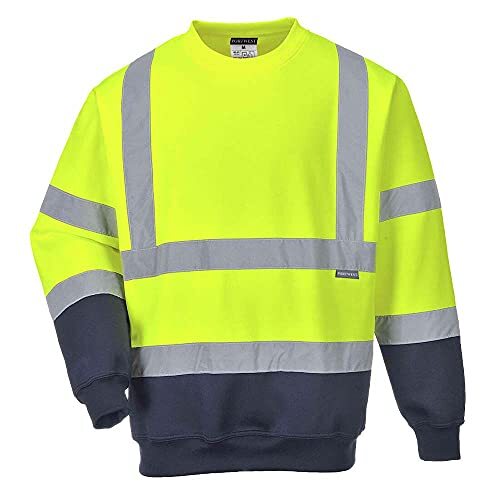 Portwest B306 Felpa Bicolore Hi-Vis, Giallo/Navy, XL