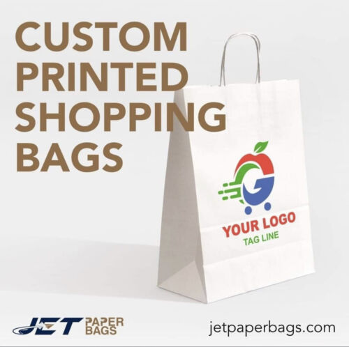 White Kraft Shopping Bag 10x5x13H - Twisted Handles - Eco-Friendly - FINA - Picture 3 of 16