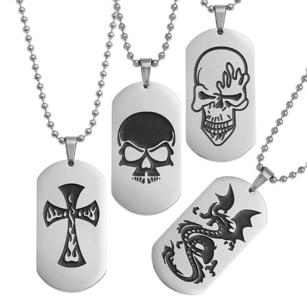 Skull dog hotsell tag necklace