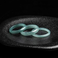 Certified Ice Blue Burma Natural Grade AAA Jade jadeite Circle Ring USA 6-10.5