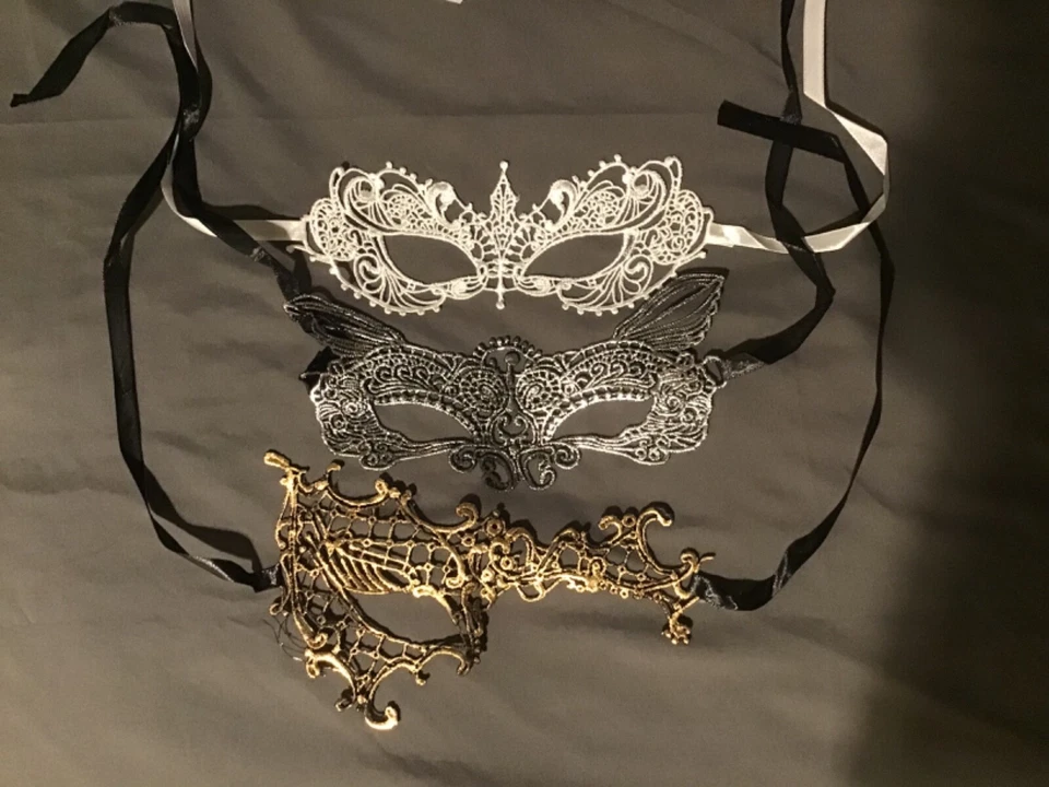 Mascarada Halloween Máscaras Lote de 11 Encaje Negro Blanco Rosa Azul Multicolor Foto 3 de 4