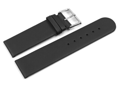 Uhrenarmband flach hydrophobiertes Leder Wasserfest schwarz 18mm 20mm 22mm 24mm