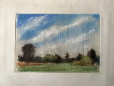 Franz Ehmke 1928-2018 GDR Painter Pastel Blankenfelde Vor Lübars Canopy Signed