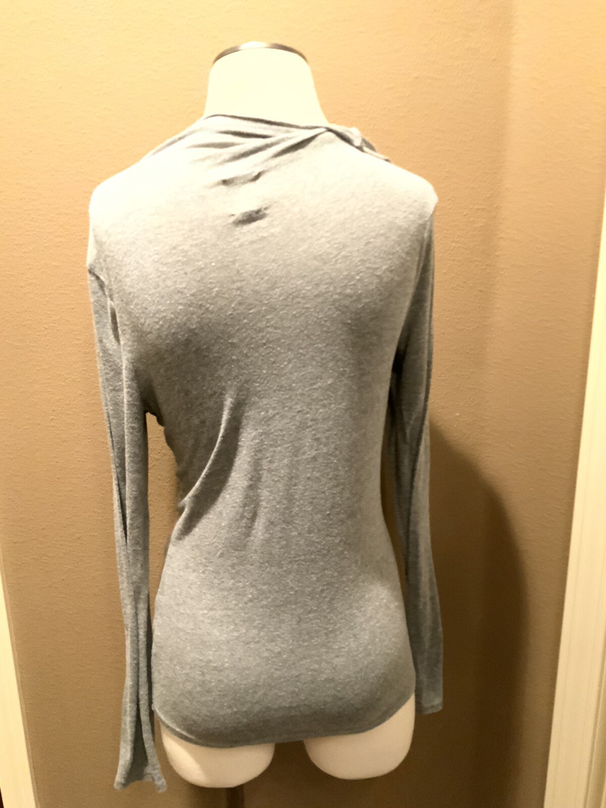 Anthropologie Ric Rac Size Small Gray Long Sleeve Ruffled T Shirt Top Blouse eBay