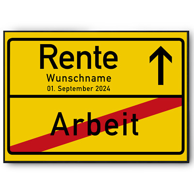 Rente Ortsschild Poster personalisiertes Geschenk zum Ruhestand Geschenkidee Ren