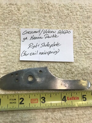 Crescent / Vulcan 12 ga Hammer Double; Right Side Plate, for coil mainspring   