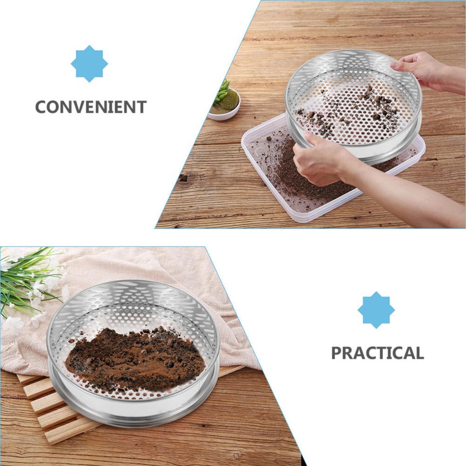 2pcs Stainless Steel Sieve Soil Sifter Soil Sieve Gardening Sieve Sieve