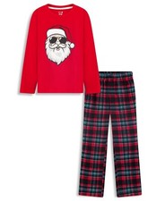 Max and Olivia Boys Holiday 2pc Pajama Pant Set - Red - SZ L