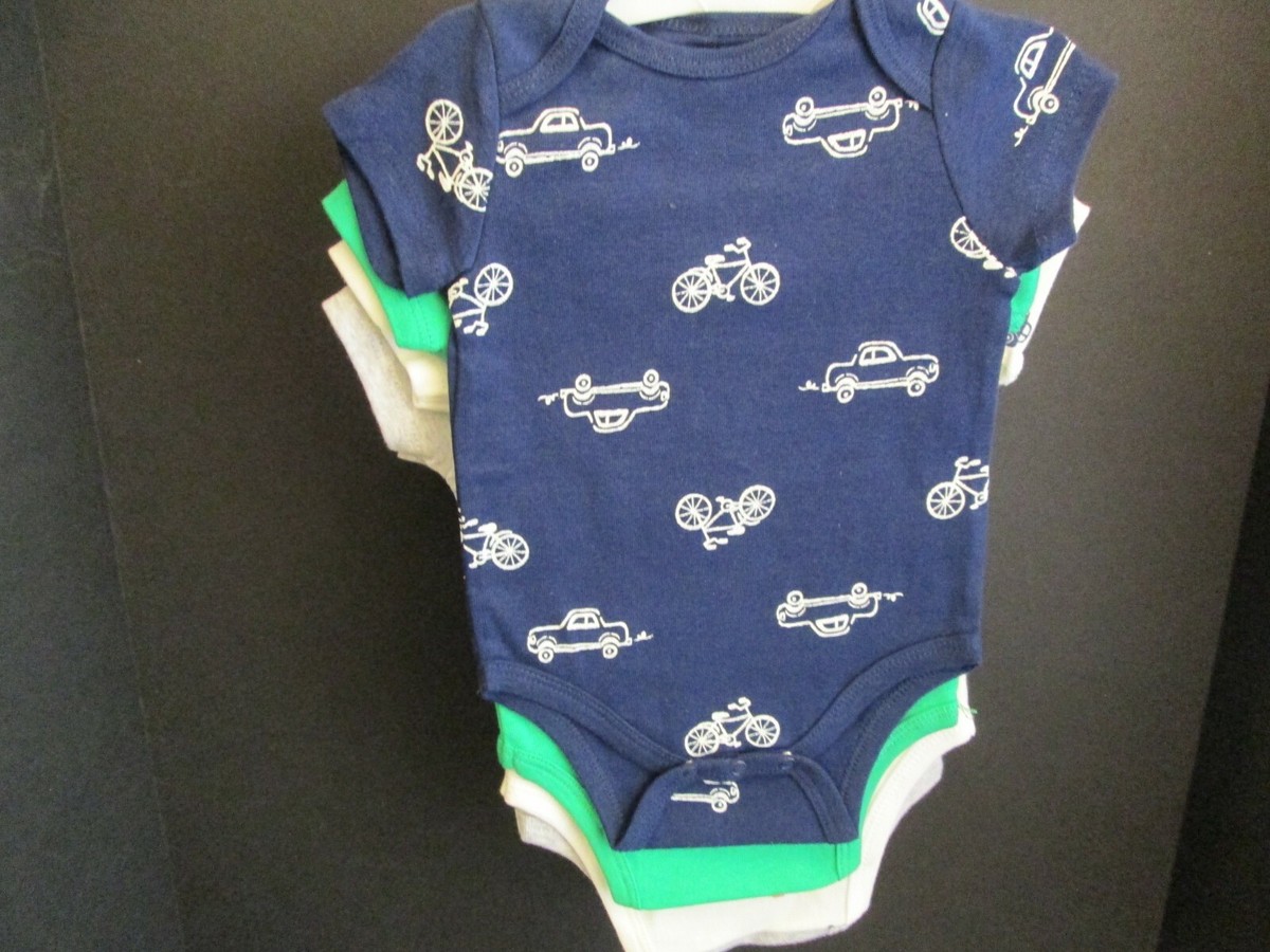 Baby Boy Bodysuits by Little Me, Cars and Bicycles, 4-Pack,