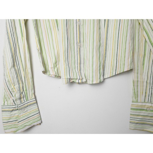 SOHO Jeans Pastel Multicolor Green Stripes Woven Shirt Jr. Sz Large NWOT - Picture 7 of 13