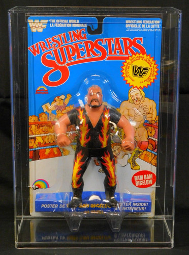 WWF LJN BAM BAM BIGELOW MOC W/ACRYLIC CASE WWE FIG...