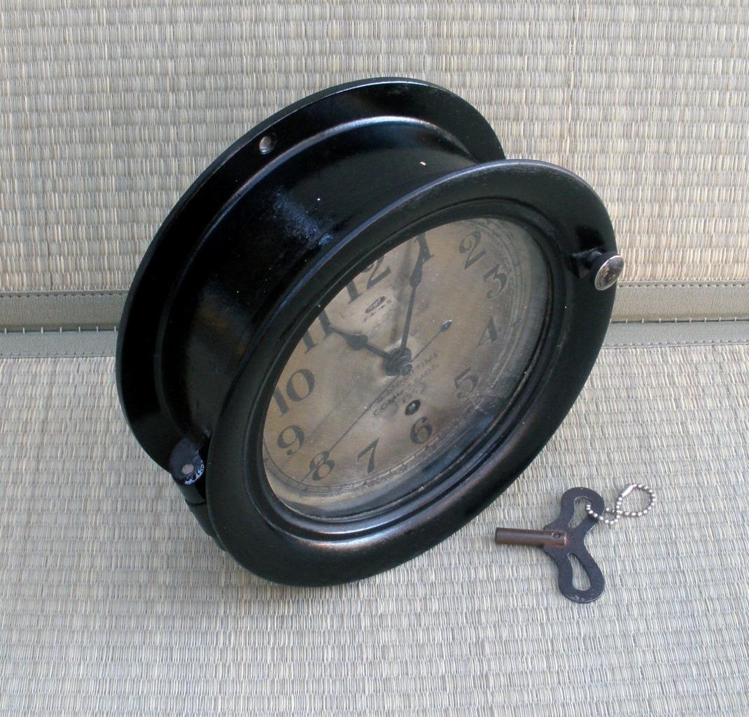 Vintage Seth Thomas US MARITIME COMMISSION Clock in Wood Case Wind