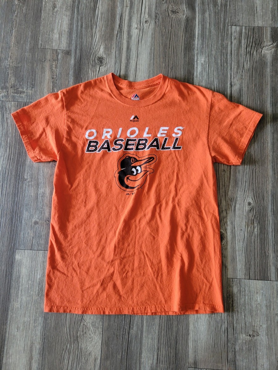 Majestic Baltimore Orioles Shirt Mens Medium Orange Logo Baseball Solid MLB