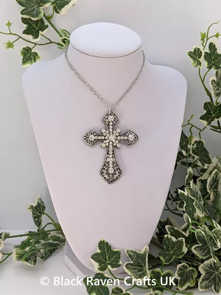 Diamante crucifix hotsell necklace