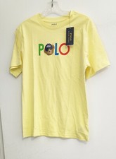 Polo Ralph Lauren Big Boys Polo Bear Logo Cotton Jersey T Shirt Yellow Sz S-NWT