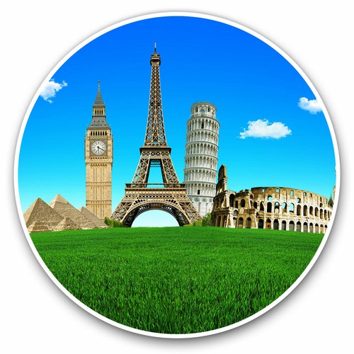 2 x Vinyl Stickers 10cm - Wonders of the World Travel Icons Cool Gift #14232 - 第 1/9 張圖片