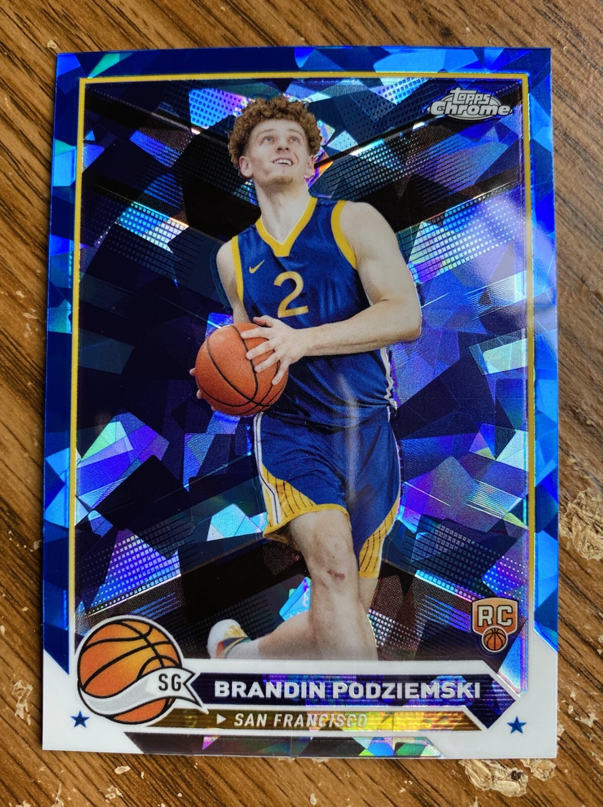 2023-24 Topps Chrome Sapphire Brandin Podziemski #190 Rookie RC Warriors