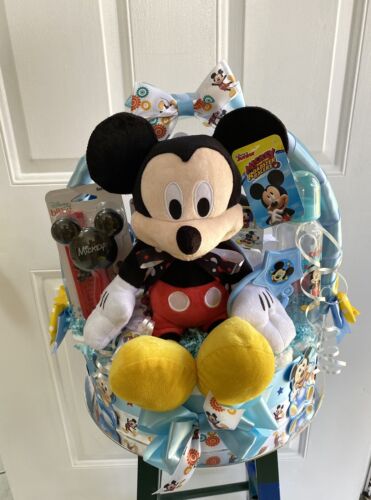 Mickey Mouse Theme Diaper Cake |Diaper Cakes| Mickey Mouse Baby Shower| - Picture 1 of 13