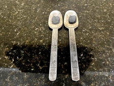 Cambridge Stainless AZTEC Flatware Set Of 2 Oval RARE Solid Serving Spoons 8 1/4