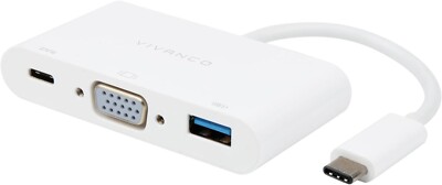USB Type-C VGA Adapter 3in1 Vivanco Computer 45386 USB