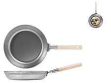 Padella Ferro Manico Legno Cm 28 Argento Lar