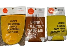 About Face Designs - Say What? Drink Koozie Lot Of 3 - Funny Saying Drink Covers
