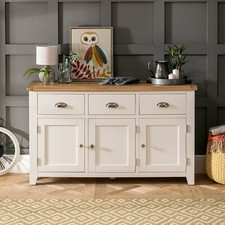 Sideboard Cheshire Cream Painted Large 3 Drawer 3 Door Storage Furniture