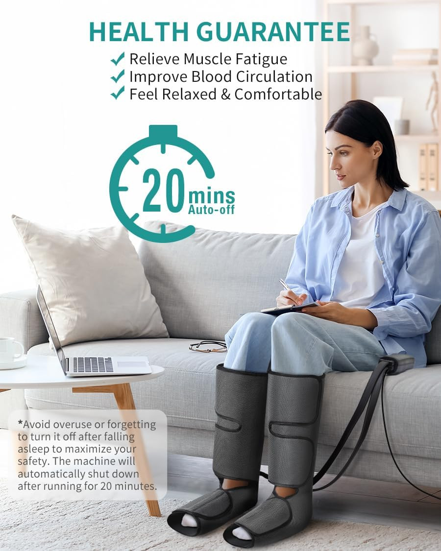 Leg Massager with Air Compression for Circulation and Relaxation, Foot and Calf
