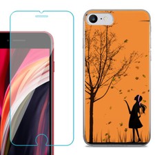 Slim Phone Case for iPhone SE 2022, with Tempered Glass - Autumn Leaf
