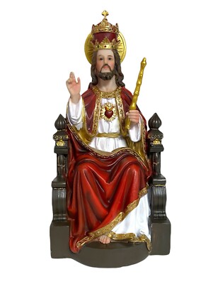 12'' Inch Christ the King on Throne Statue Imagen Cristo Rey Trono Religious Gift